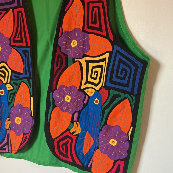 My name is Panama stitched patch colorful vest medium cotton - Picture 2 of 5